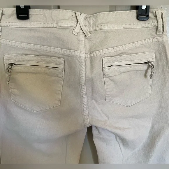 Pilcro And The Letterpress Vintage Slim Cream Ivory Y2K Jeans Flare Leg Casual - Picture 12 of 13